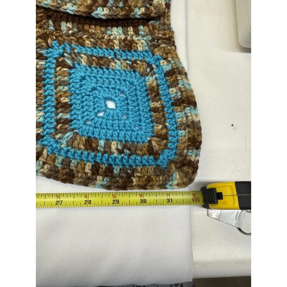 BEAUTIFUL NEW HANDMADE CROCHET BABY BLANKET/AFGHAN  AMERICANA VARIEGATED